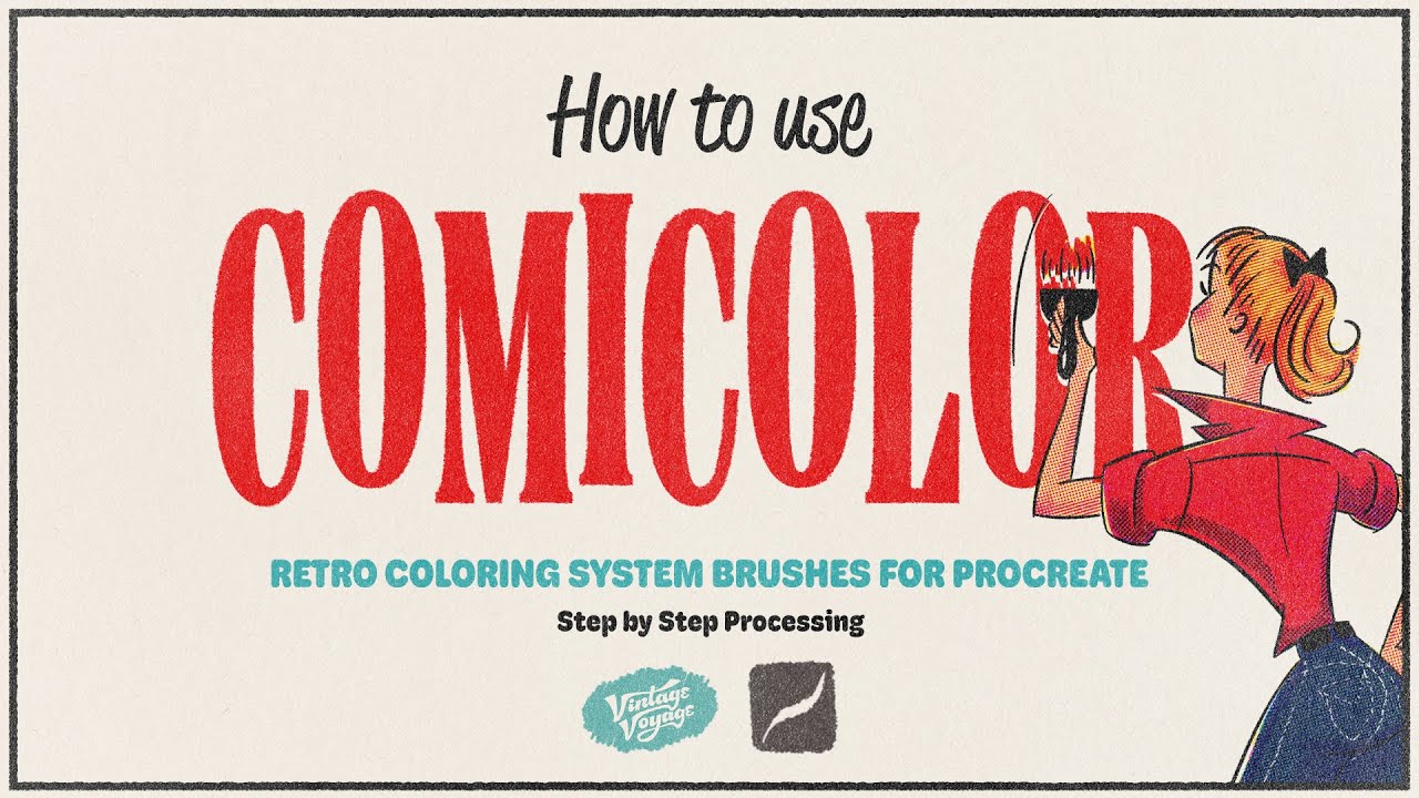 How to use VVDS ComiColor Brushes to Get Retro Halftone Print Look for your Drawing in Procreate