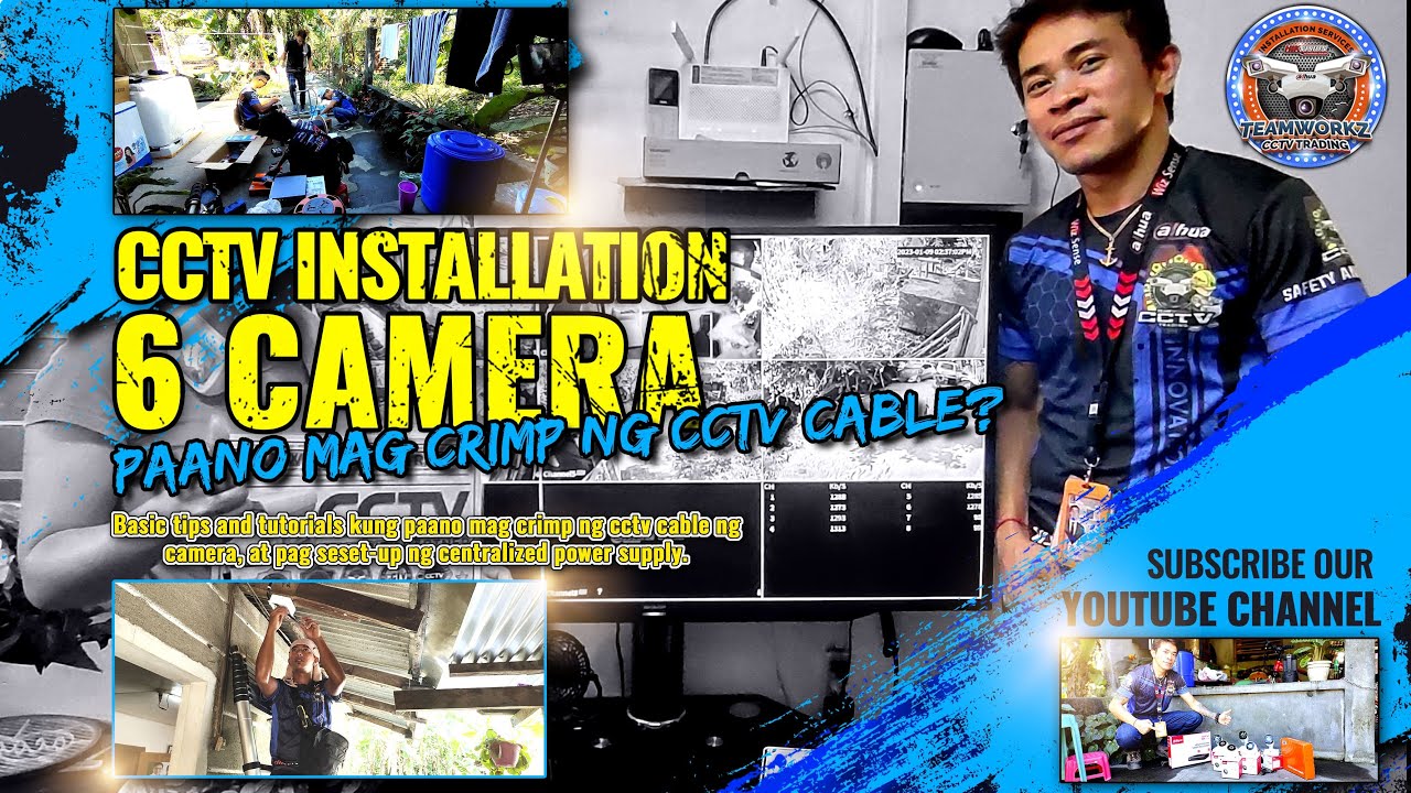 PAG INSTALL NG 6 CCTV CAMERA, PAG TETERMINATE NG MGA CCTV CABLES