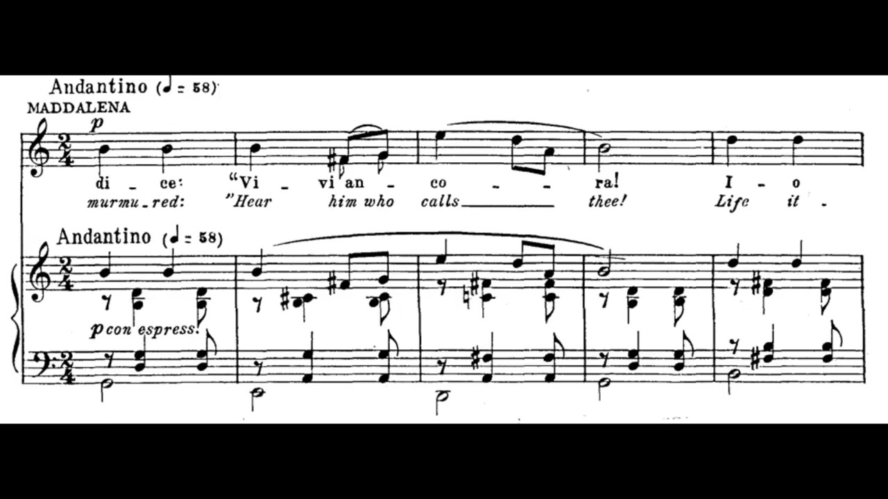 La Mamma Morta (Andrea Chenier - U. Giordano) Score Animation