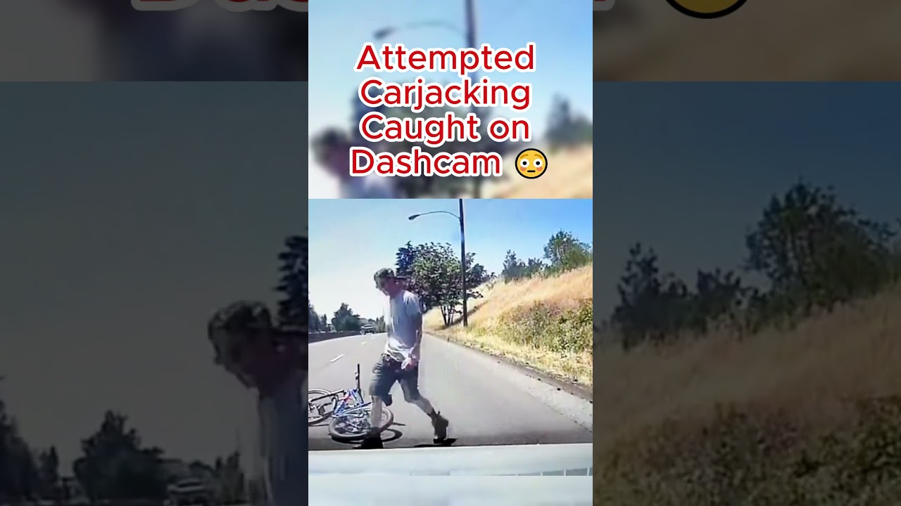 Attempted carjacking in Oregon. 2 kids in the backseat. #dashcam #carjacking #roadfails