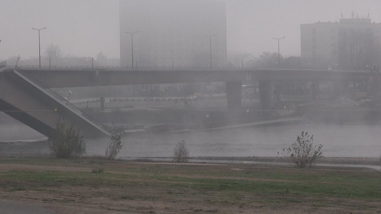 Dresden: Carolabrücke kurz & direkt - 10.11.2024 - im Morgennebel