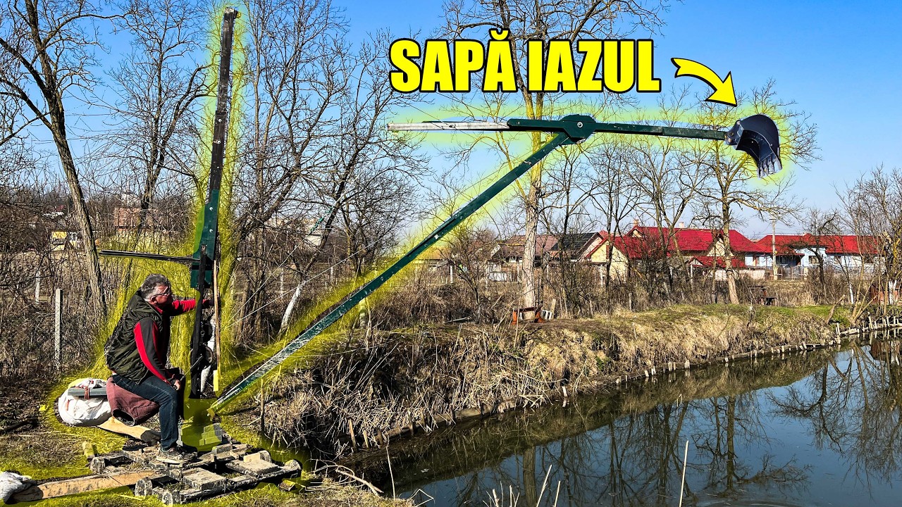 Și-a Făcut Un Excavator Manual Pentru Curățat Balta ( Iazul )