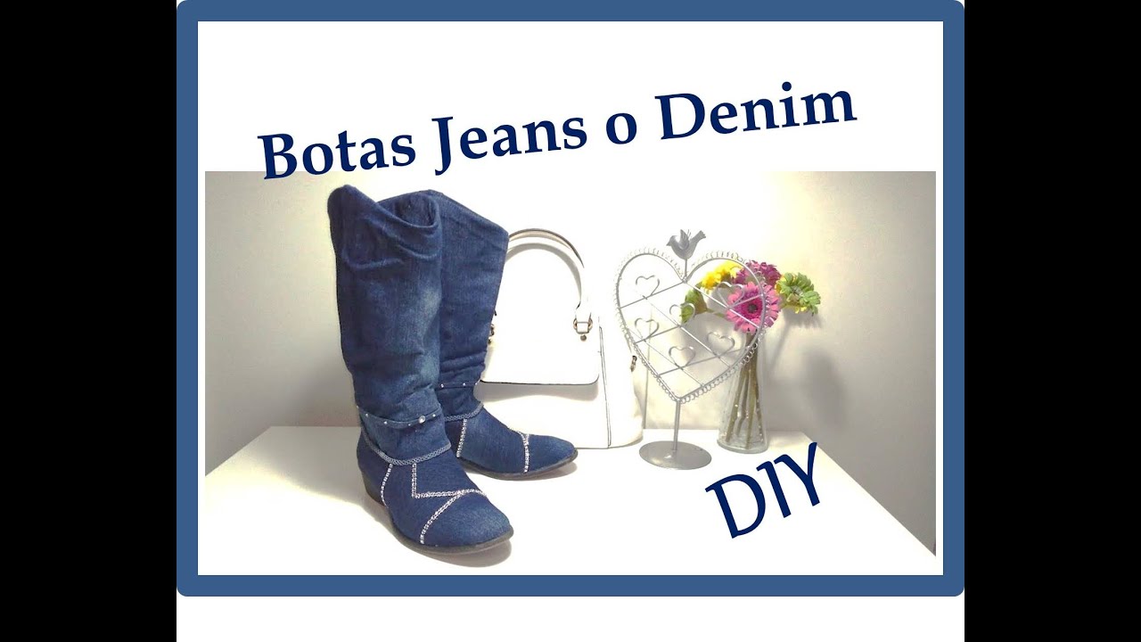 DIY Como Forrar zapatos o botas  con tela Jeans o Denim 