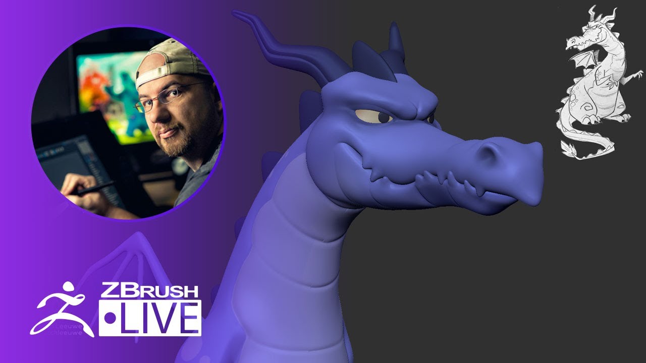 3D Model a Stylized Dragon #withme ! - Shane Olson - ZBrush 2020 - Part 3