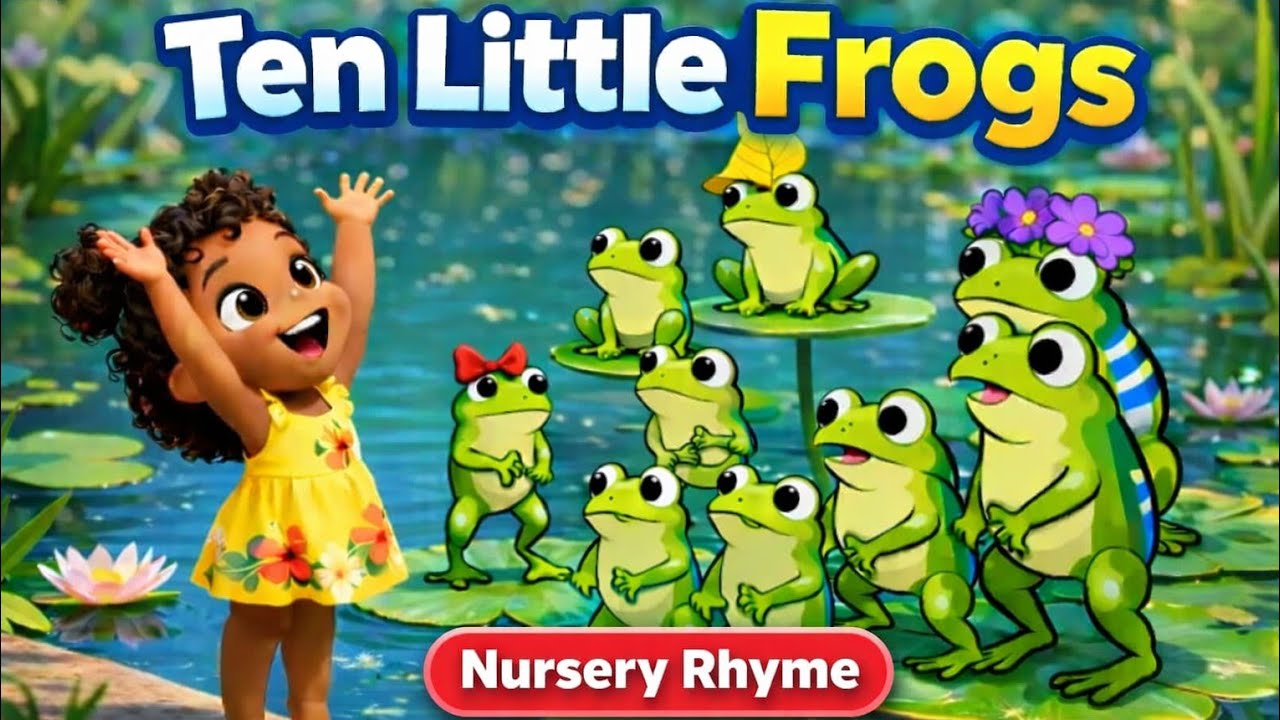 Ten Little Frogs| Jumping on The Pond