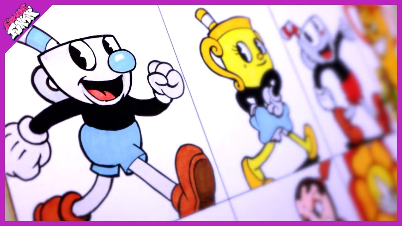Drawing Cuphead Game👀/ Mugman / Ms. Chalice / Cuphead / The Delicious Last Course / speedpaint