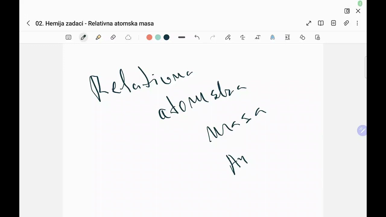 02. Zadaci iz hemije - Relativna atomska masa