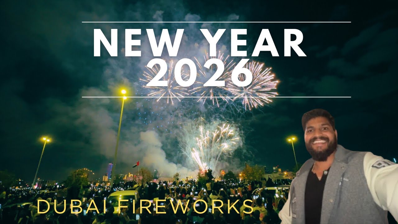 Dubai New Year 2026 Fireworks  | Very crowded 🤯