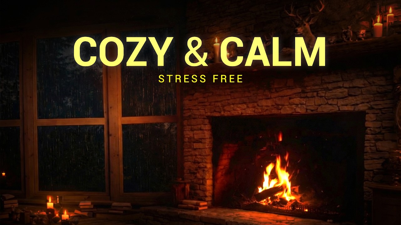 Cozy Cabin Rain & Fire 🔥 | Calm Focus & Deep Relaxation (8H)
