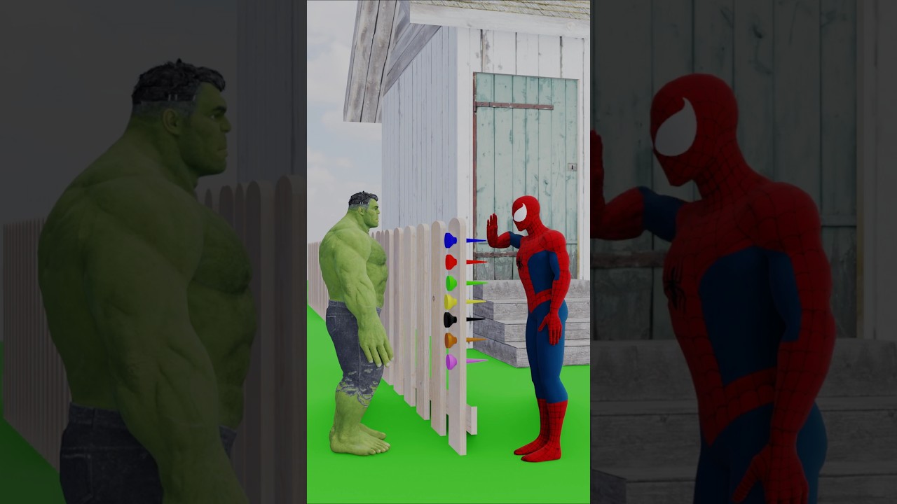 😅SpiderMan vs Hulk Epic 3D Animation video #Shorts #Marvel #Hulk #SpiderMan