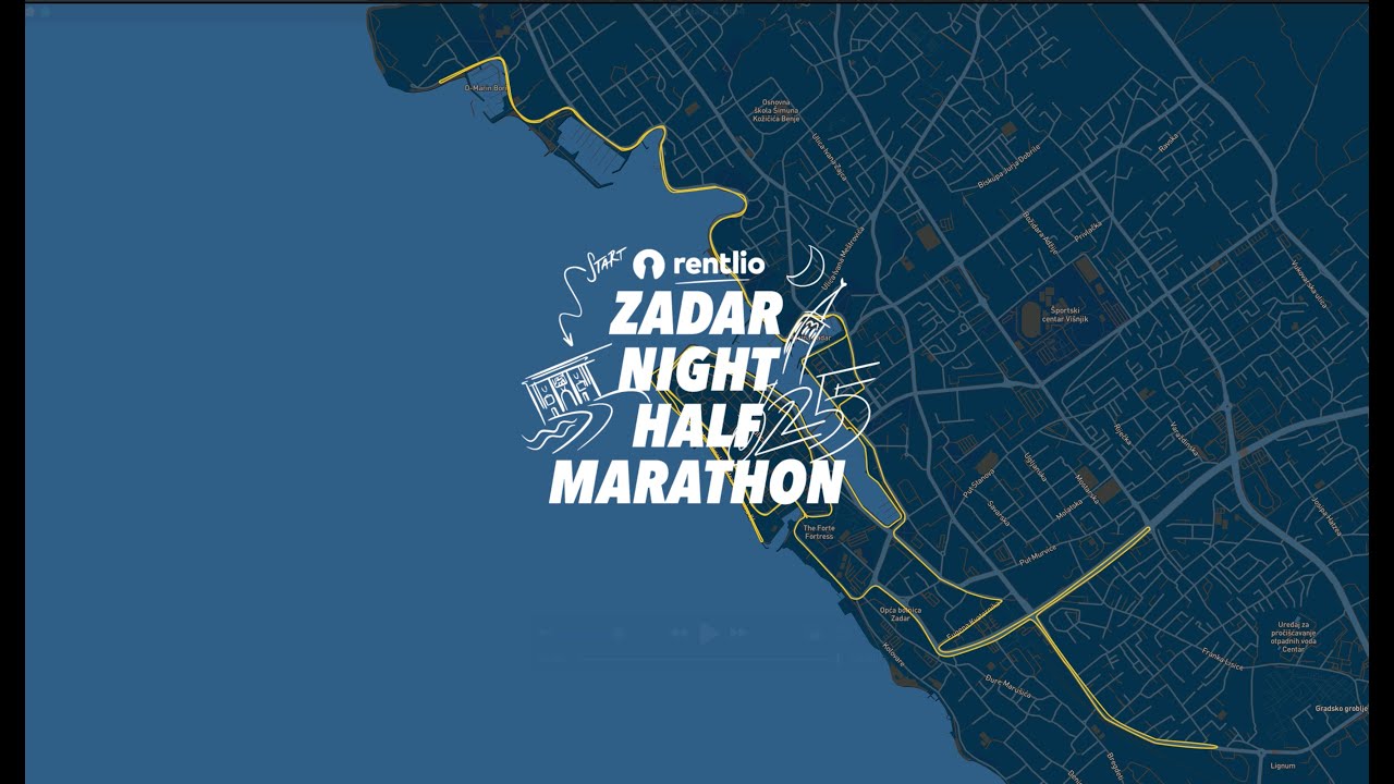 Rentlio Zadar Night Halfmarathon 2025 Route