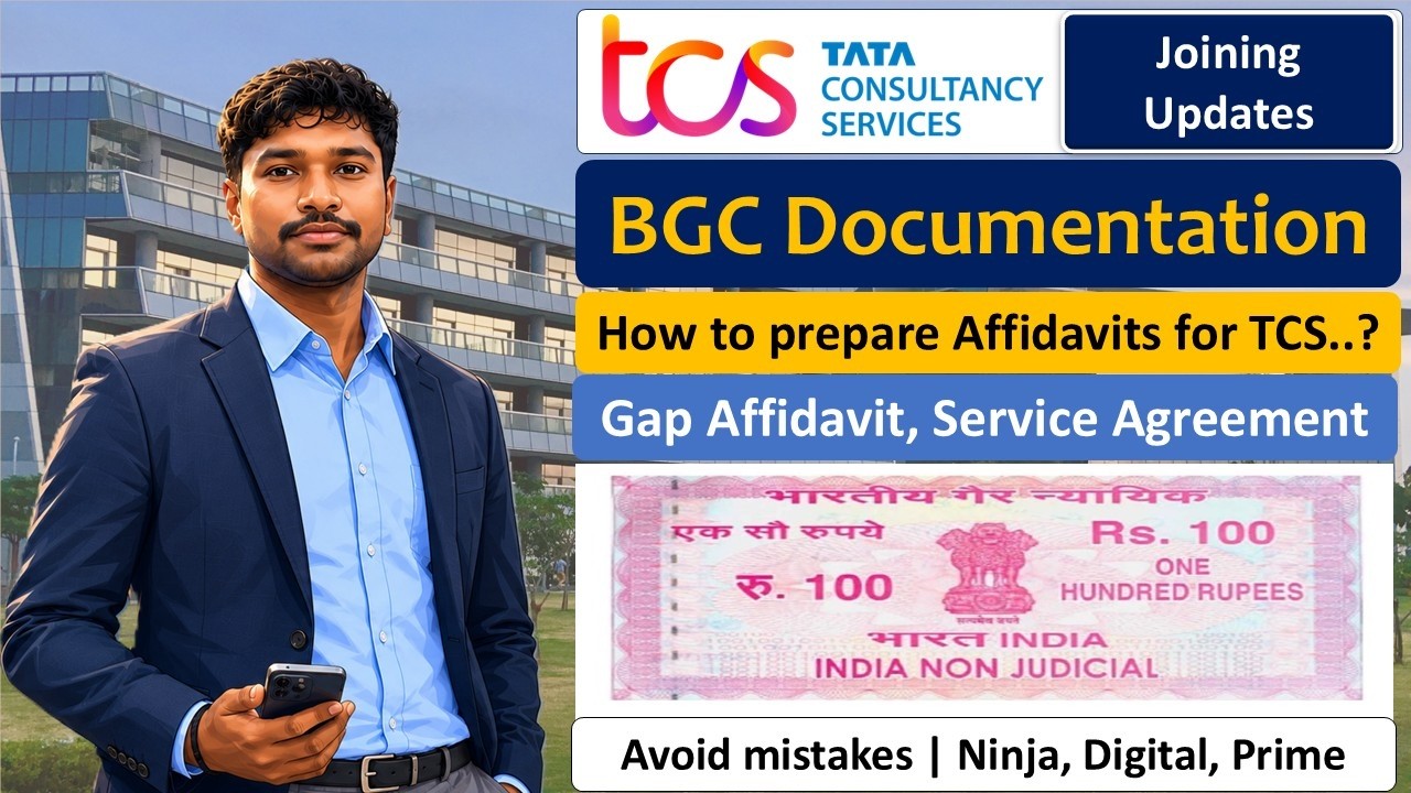 TCS BGC Documents Explained | How to prepare Gap Affidavit & Service Agreement Full Guide | #tcsnqt