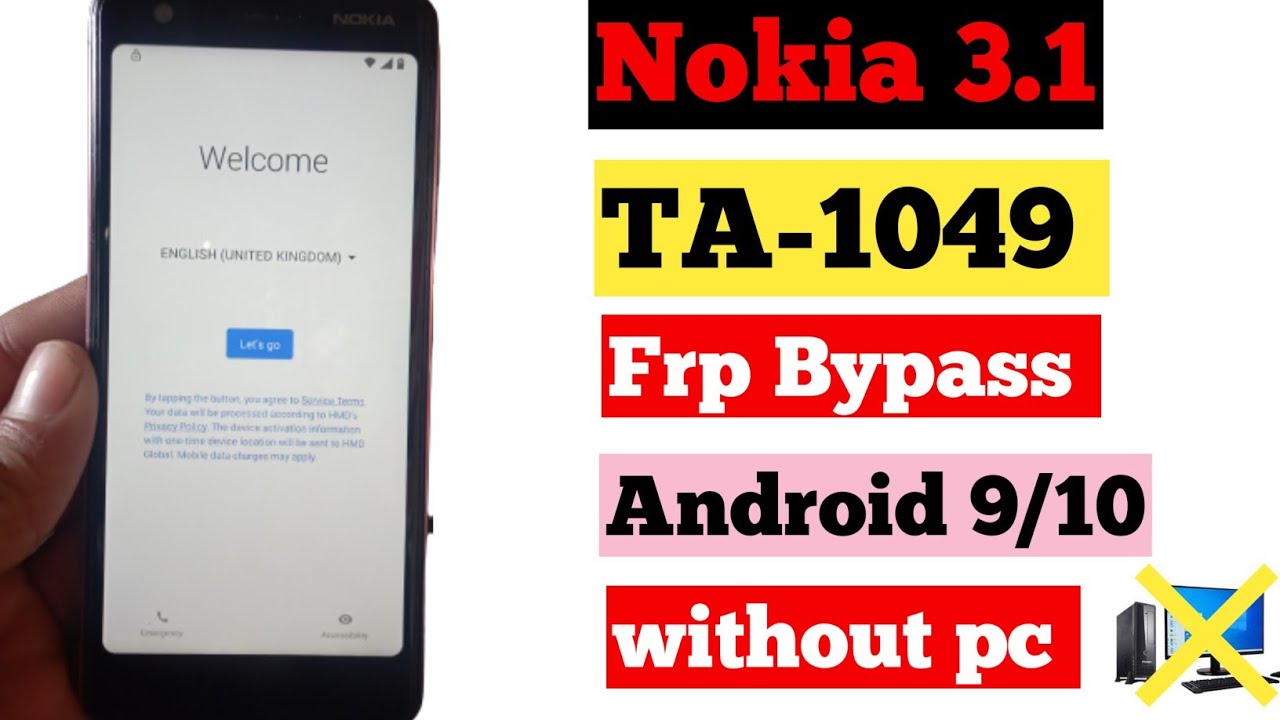 Nokia 3.1 /3.1 plus Frp (google account bypass) ||TA-1049 Frp bypass || android 9/10 without pc 2023