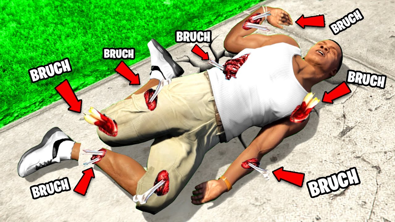 ALLE KNOCHEN als FRANKLIN brechen in GTA 5!!