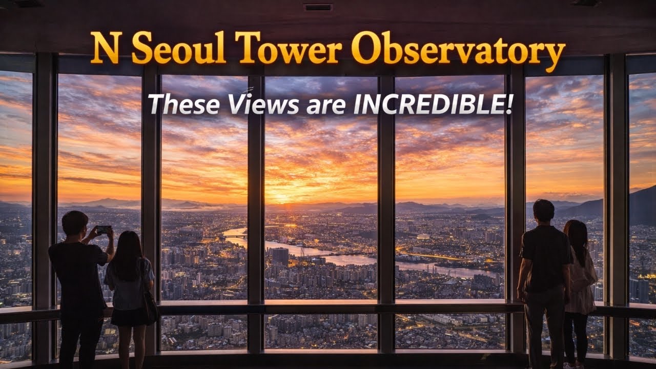 N Seoul Tower in Winter 🌧️❄️ | Rainy Day Views Over Seoul