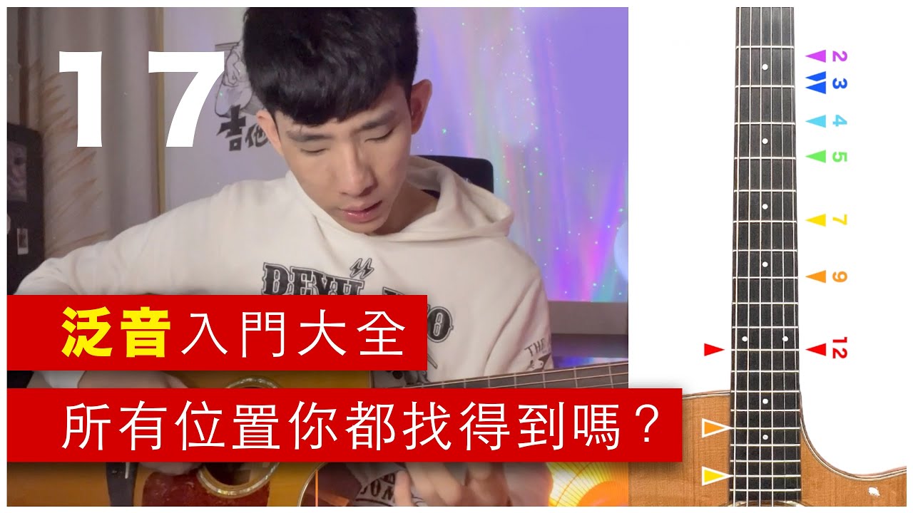初學救星(木吉他入門篇17)-泛音入門大全，泛音是什麼？所有位置你都找得到嗎？