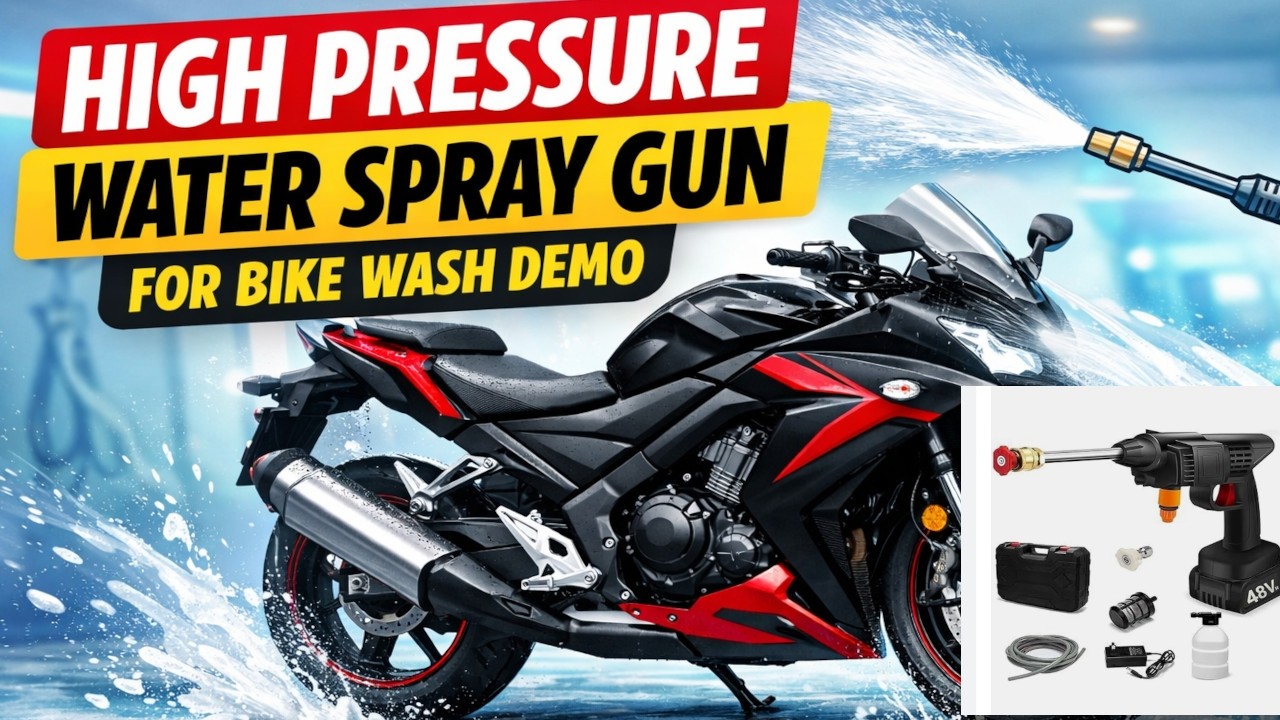 High Pressure Water Spray Gun For Bike Wash Demo