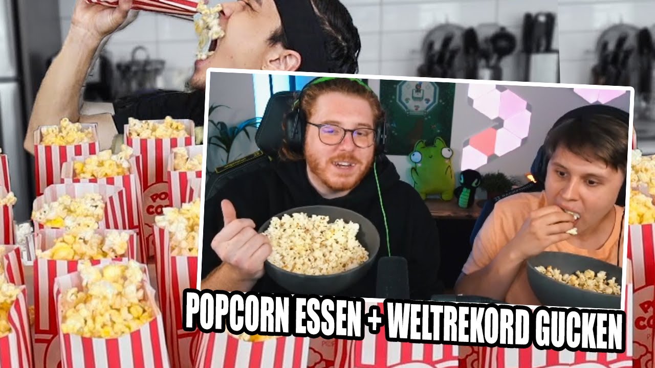 Wir REAGIEREN auf POPCORN WELTREKORD ESSEN🍿😯