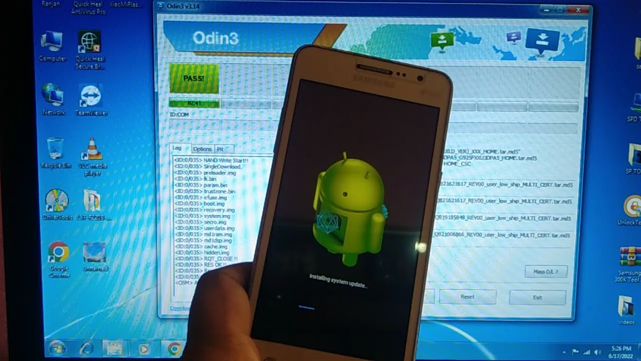 Samsung j2ace (G532F) Flashing Odin Tool !! 100% Done ! 2022