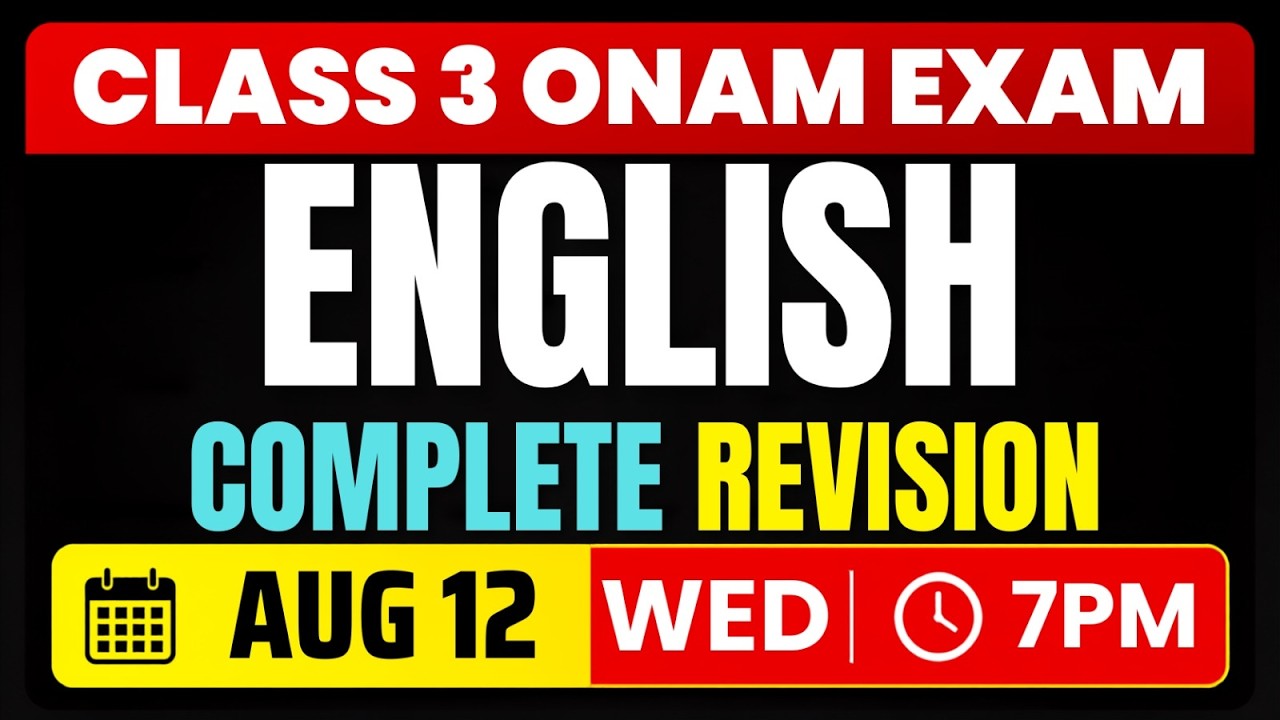 Class 3 English | Onam Exam | Complete Revision | Exam Winner