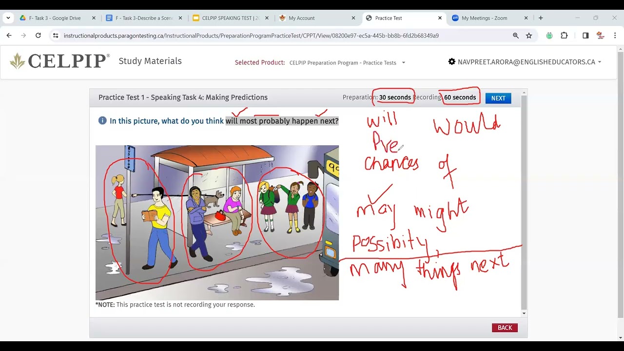 CELPIP Speaking Task 4 Making Predictions Practice Question-1 *Session-4* Online Class Recording
