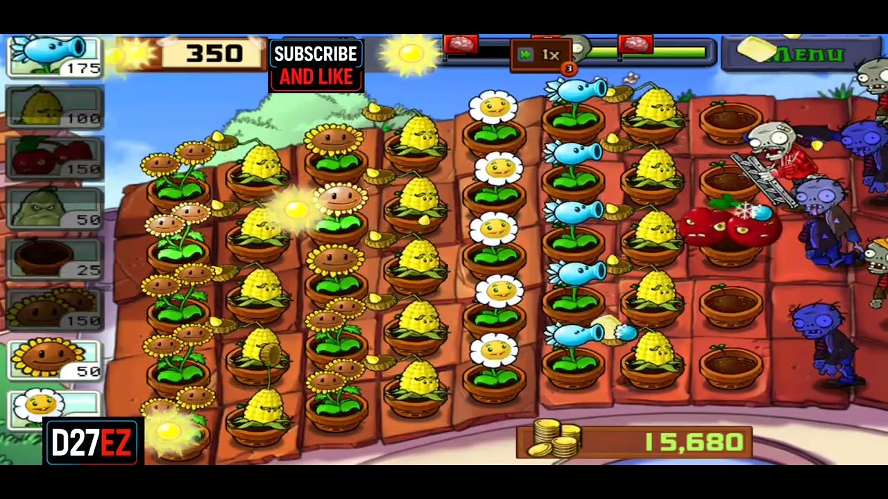 Plants vs Zombies - Adventure 2 - Roof level 3 - D27Ez