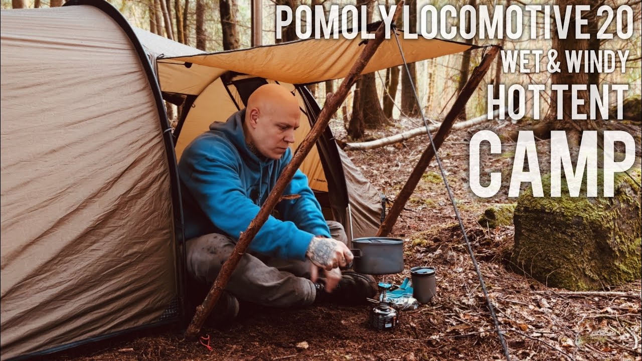 Wet & windy pomoly hot tent camping