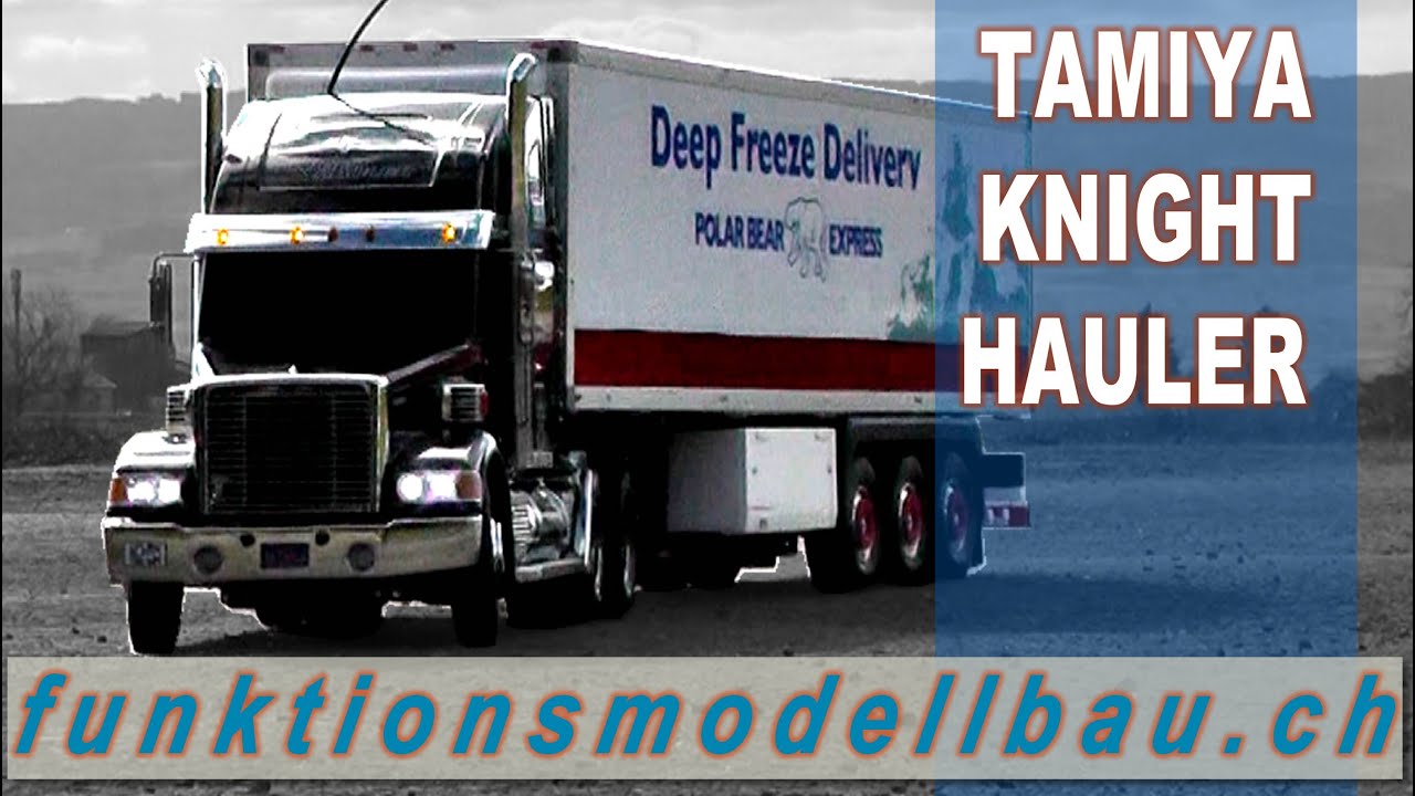 RC USA SEMI TRAILER TRUCK TAMIYA KNIGHT HAULER BLACK - FREIGHTLINER CORONADO