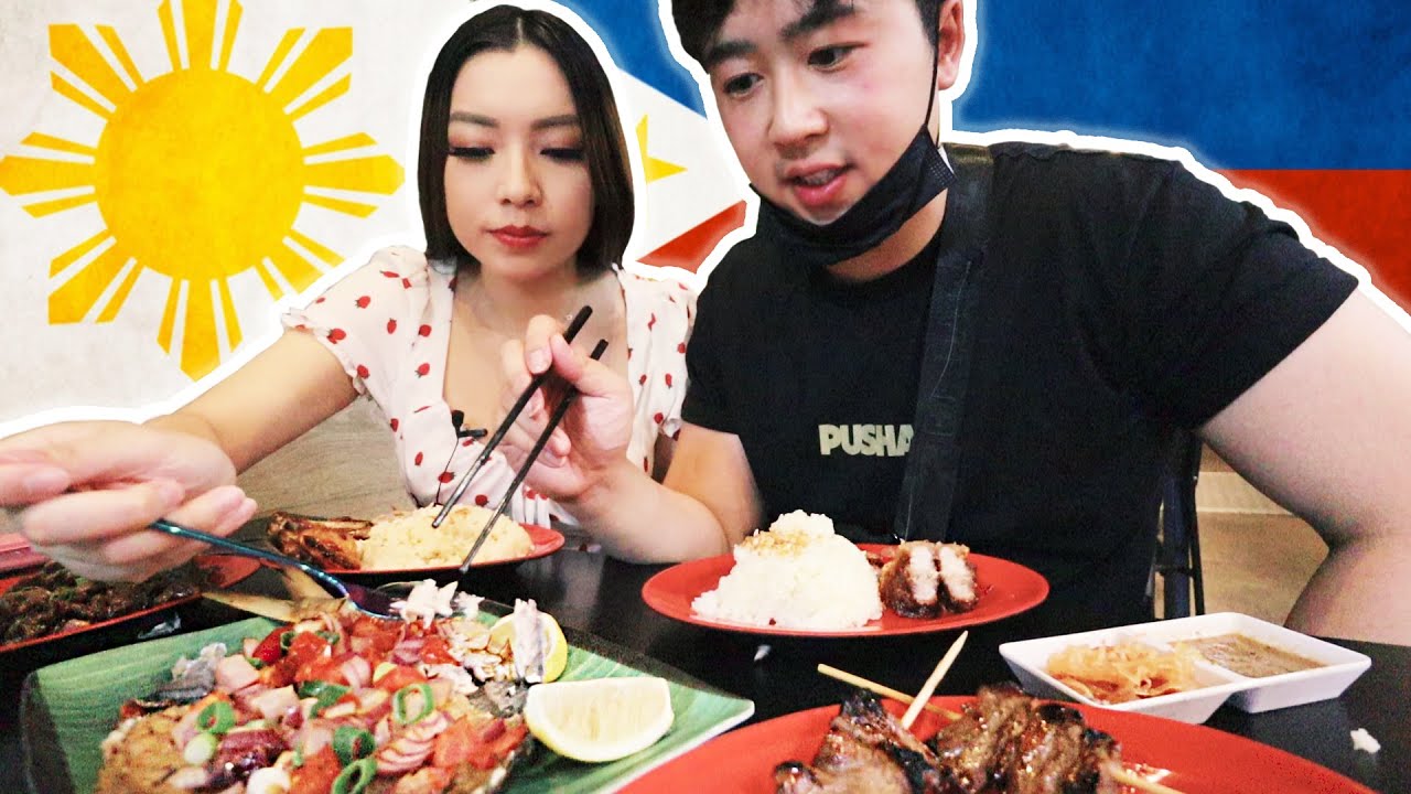 We Eat Authentic FILIPINO Food for the First Time! (Chon meets Lechon)
