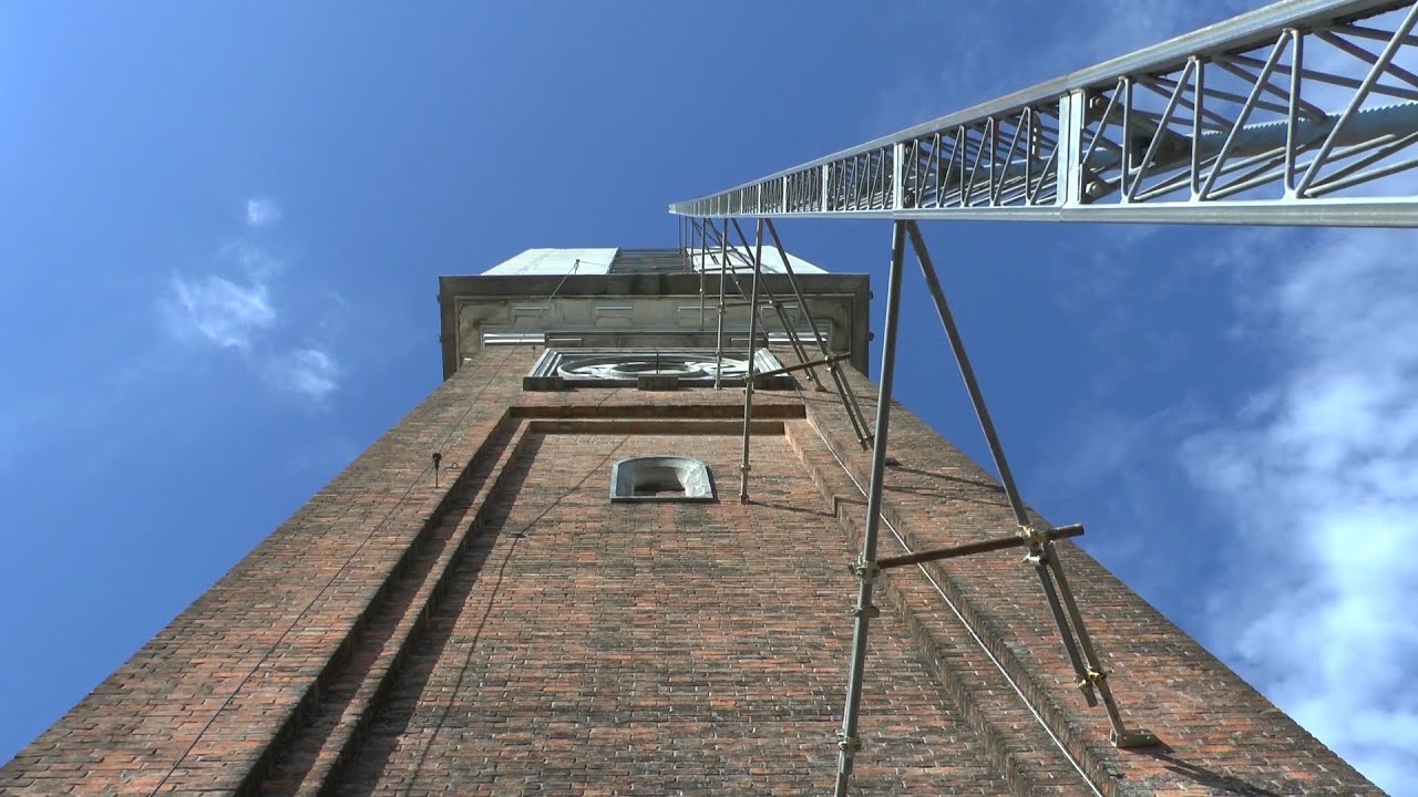 Restauro della cuspide del campanile di Spresiano