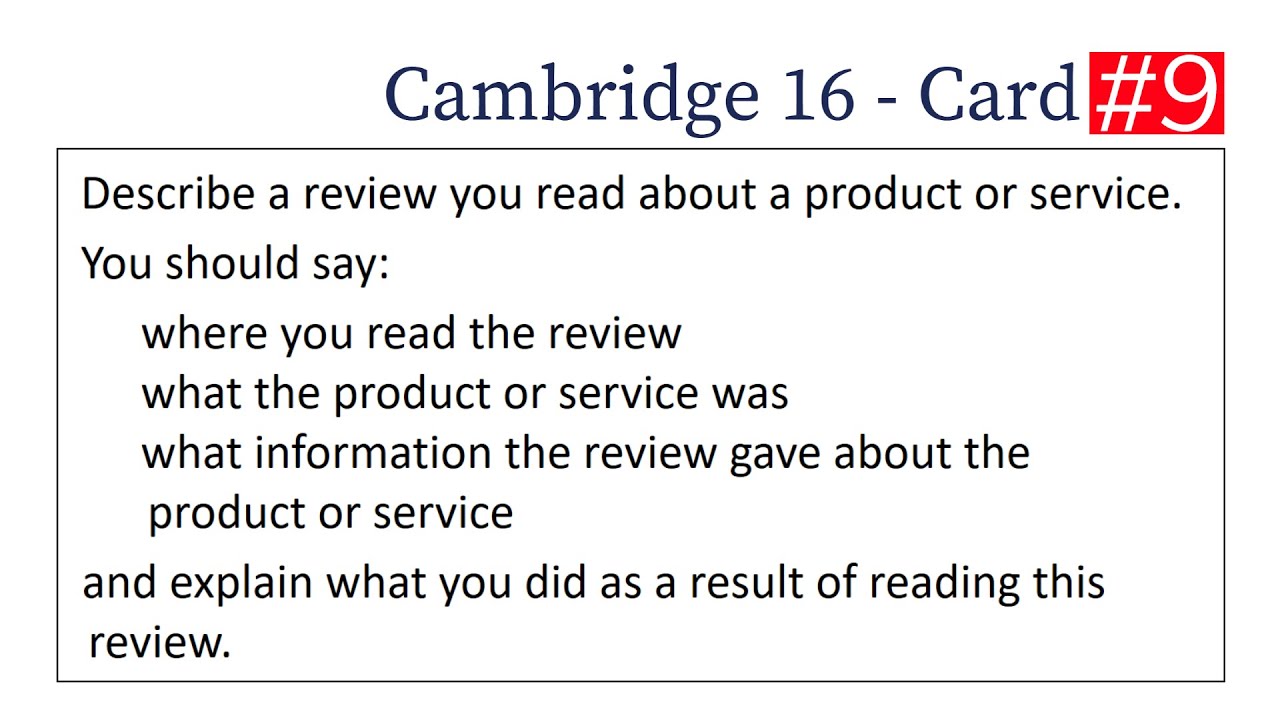 IELTS Speaking Part 2: Describe a Review You Read About a Product