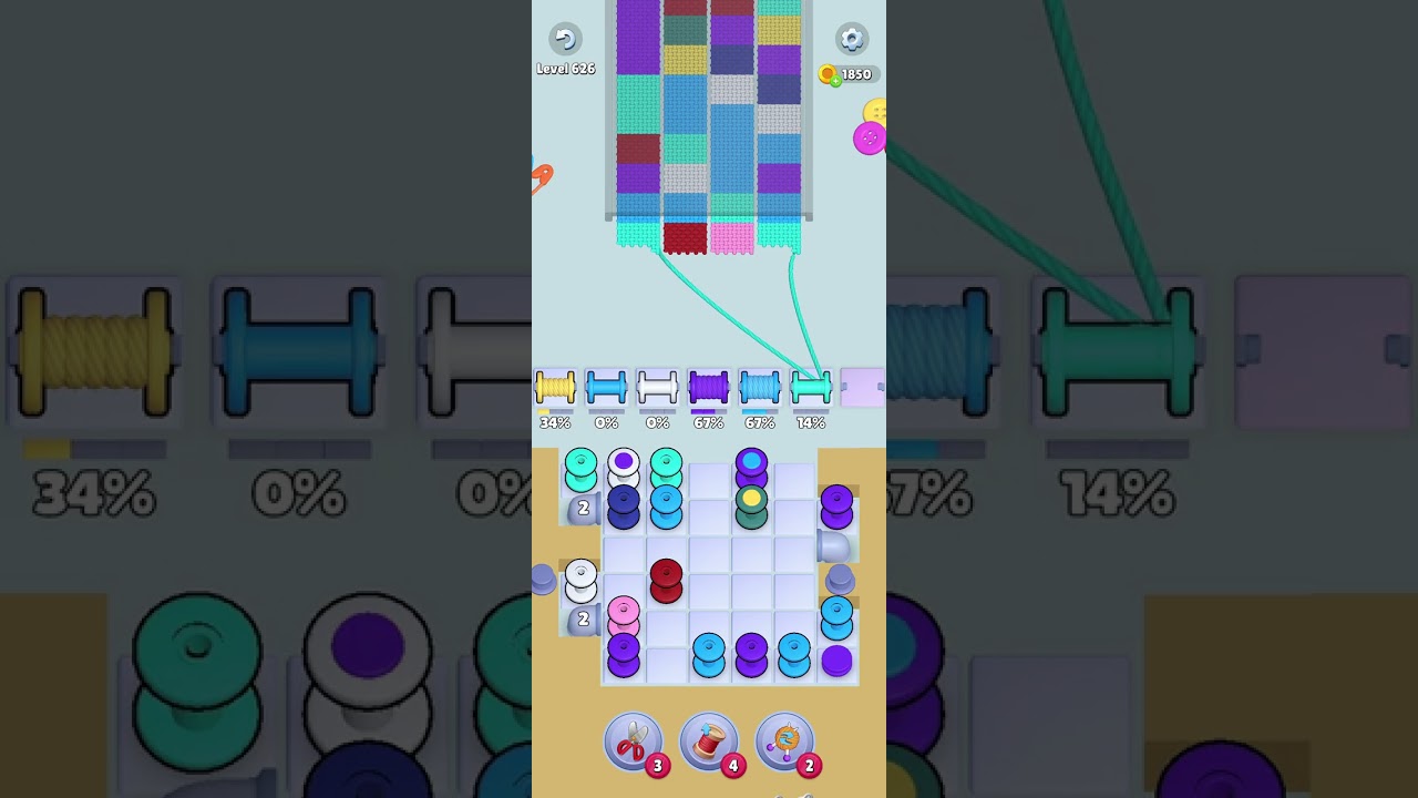 Knit Out Level 626 Solution #knitoutpuzzlegame #knitout #knitoutlevel #knitoutgame #level626