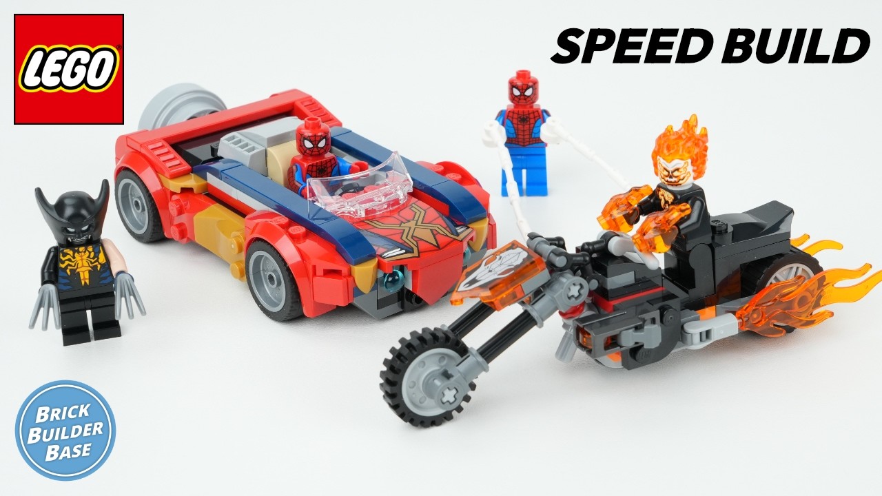 LEGO MARVEL 76335 | 76336 Spider-Man, Wolverine, Ghost Rider Speed Build