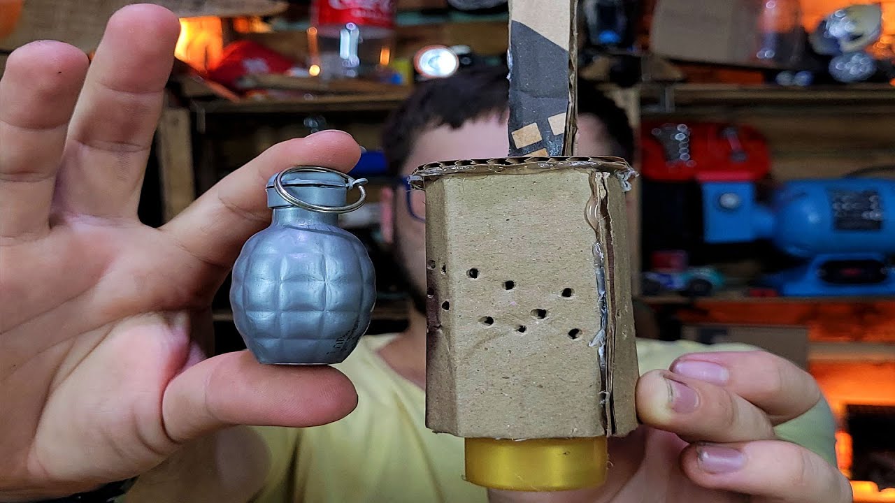 Granada de fumaça caseira de papelão! De brinquedo