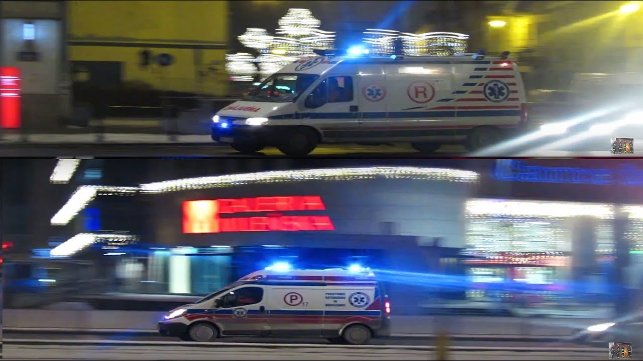 [MIX] eRka Peugeot Boxer i ambulans P 17 Renault Trafic alarmowo Targową w Warszawie (21.01.2015)