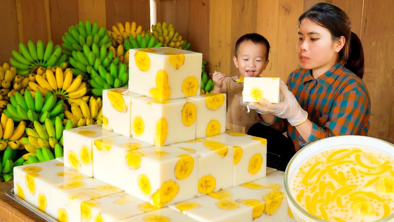Banana Process: How to Make Banana Jelly from RIPE Banana - Bring to Market to Sell with Single Girl