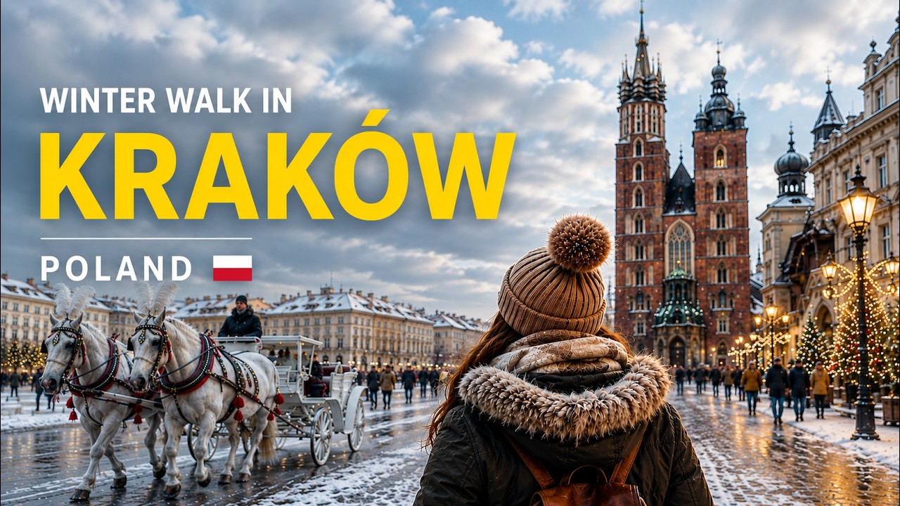 Winter Walk Through Krakow 🇵🇱 | Walking Tour Poland 4K
