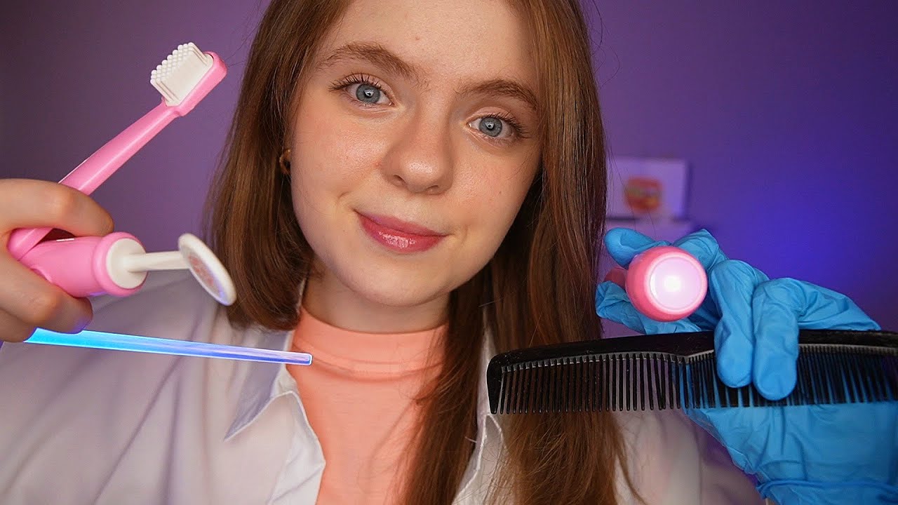 быстрый медицинский АСМР | Ear Exam, Dentist, Lice Check, Cranial Nerve Exam, Eye Exam