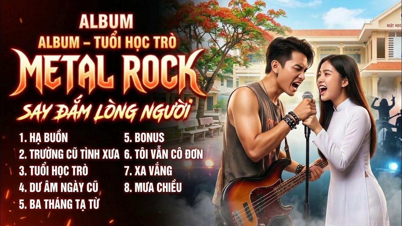 ALBUM TUỔI HỌC TRÒ METAL ROCK 🔥 Nhạc Xưa Phối Rock Say Đắm Lòng Người
