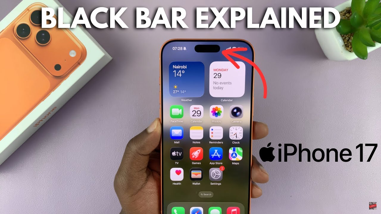 Объяснение черной полосы на iPhone 17