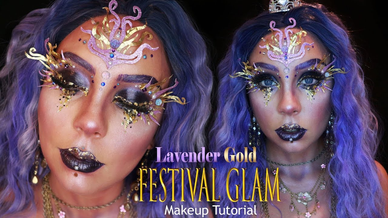 Using my old makeup: Lavender and Gold Festival Look - Uni wigs first impression