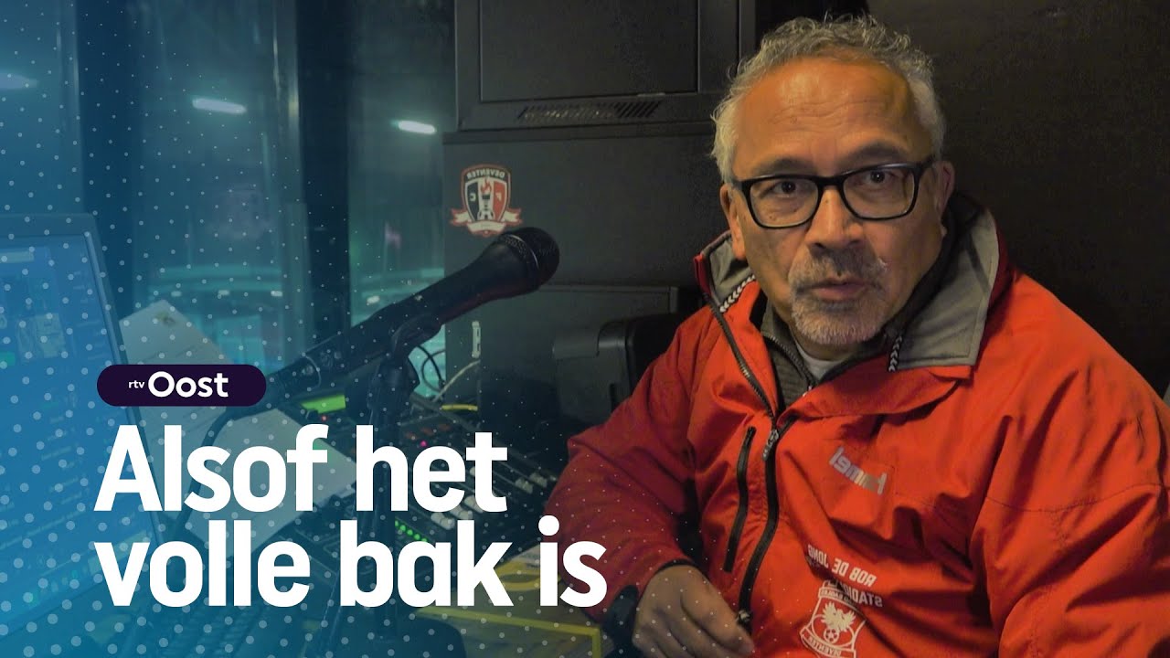 Achter de schermen bij stadionspeaker Rob (in een lege Adelaarshorst) | RTV Oost