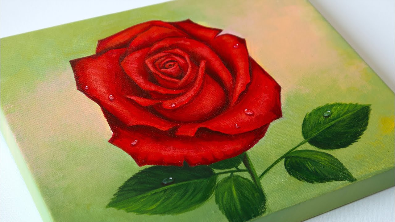 How to paint a Rose Flower | Rose Painting | Flower Painting