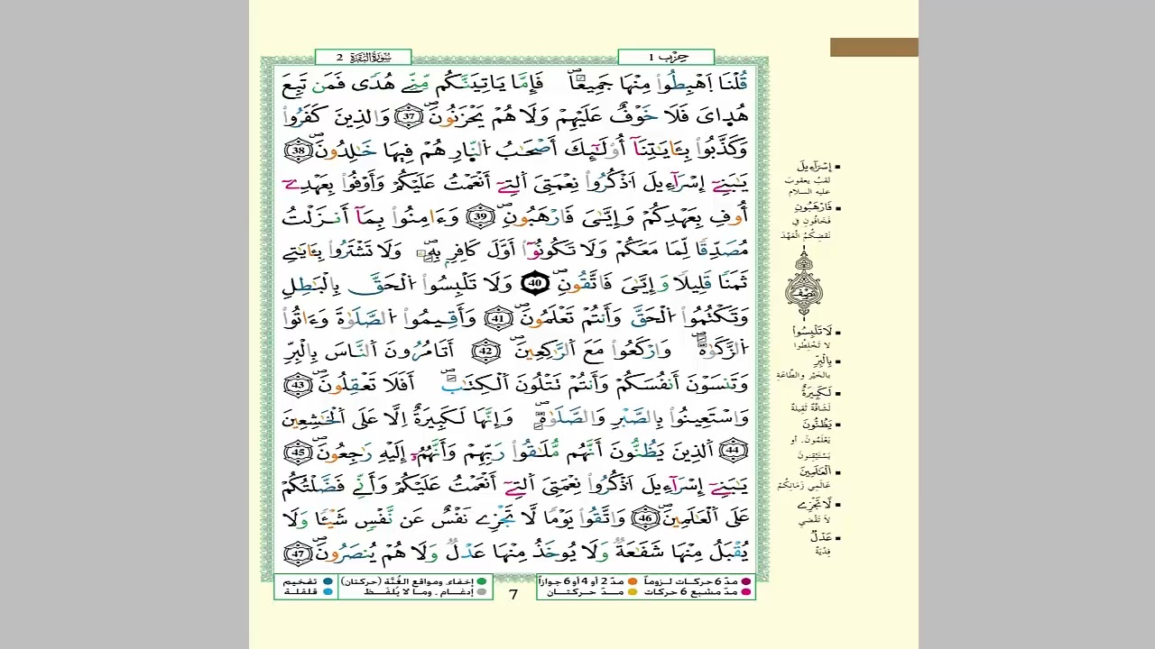 الثمن 5 من الحزب 1 مكرر 7 مرات من المصحف المصور برواية ورش عن نافع للقارئ الشيخ العيون الكوشي