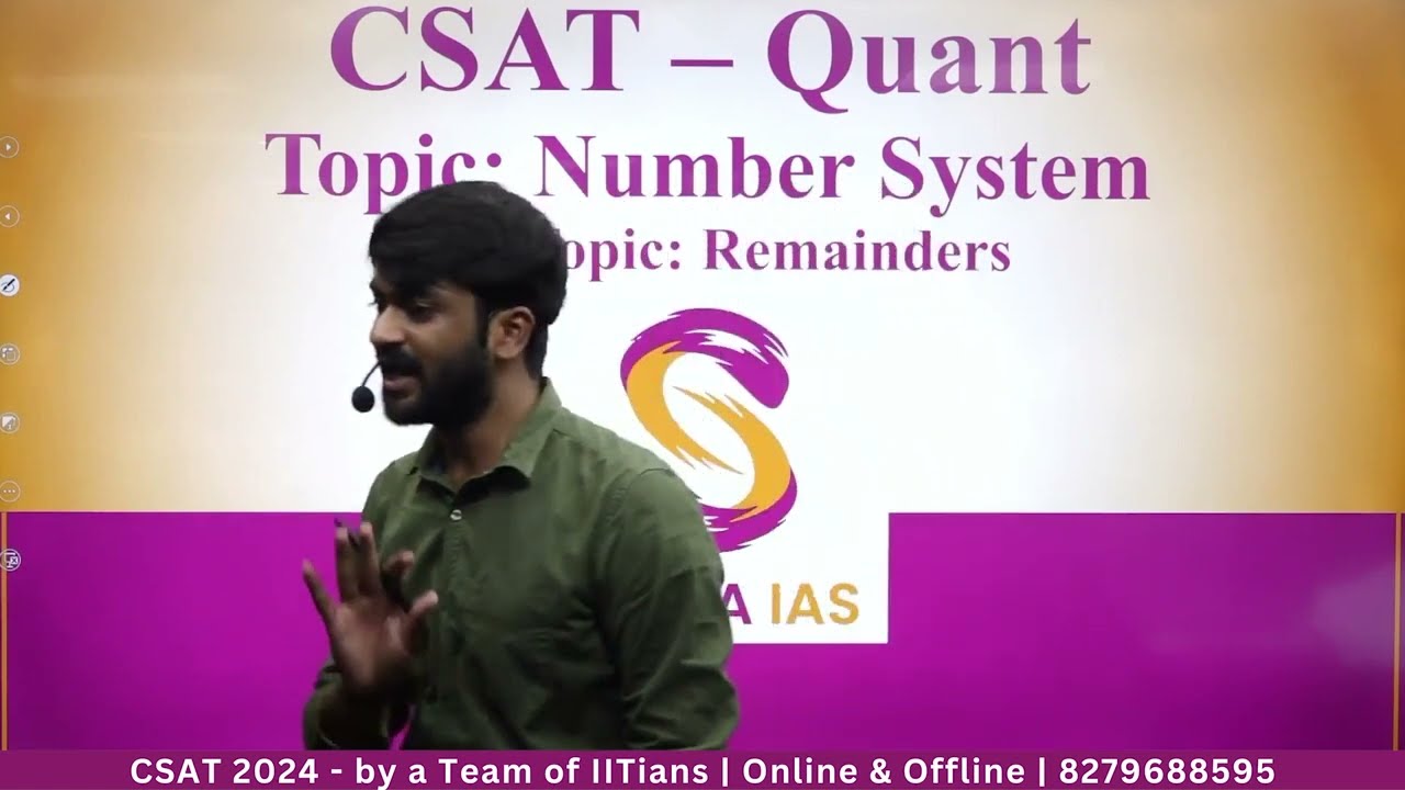 Number System - Remainders | Quantitative Aptitude | CSAT | UPSC CSE | Sunya IAS