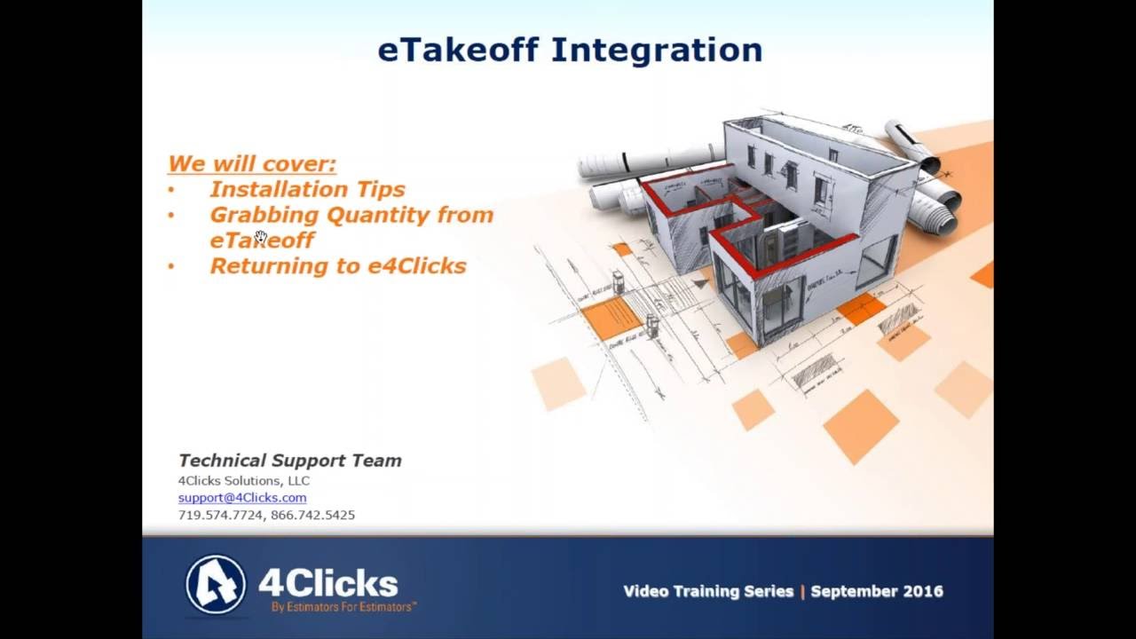 Training 122 -- eTakeoff  Integration