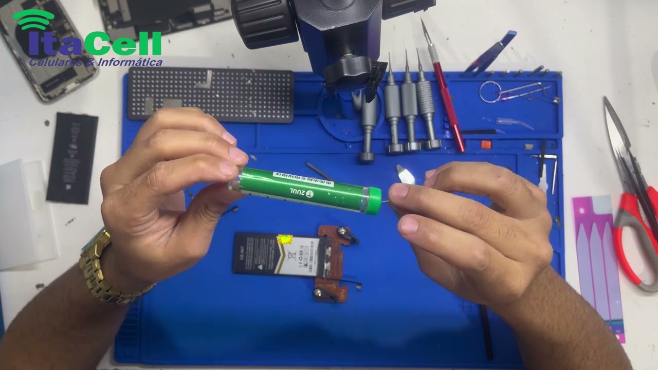 Troca de bateria iPhone sem msg e com ferro de solda e sem solda ponto (iPhone 11)