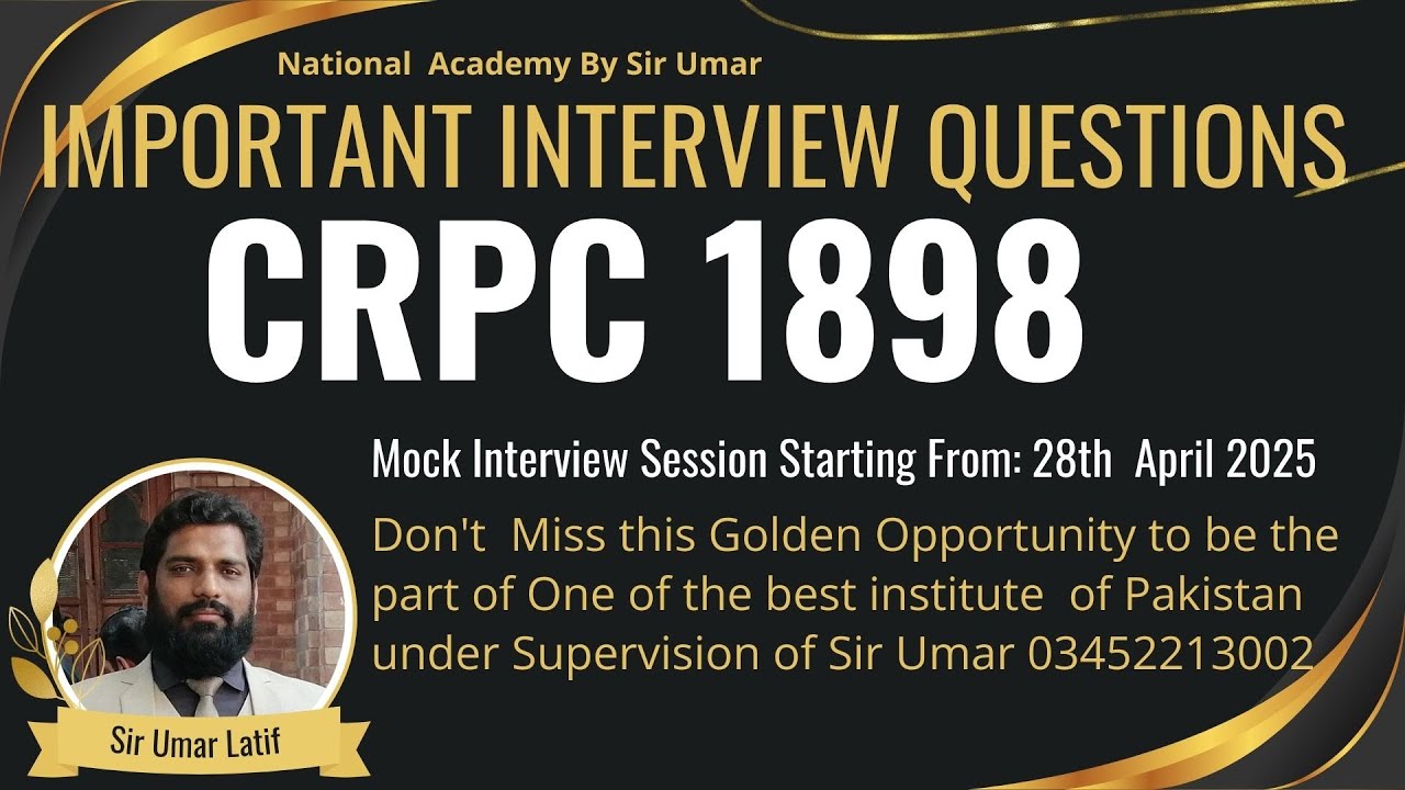 IMPORTANT INTERVIEW QUESTIONS FOR CRPC
