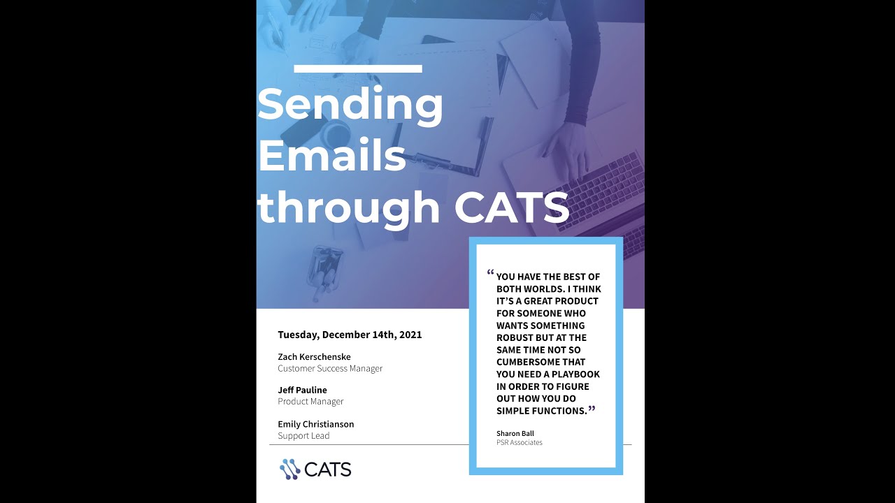 Webinar - Sending Emails through CATS