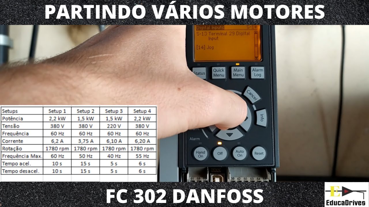 Partindo vários motores com o FC 302 Danfoss